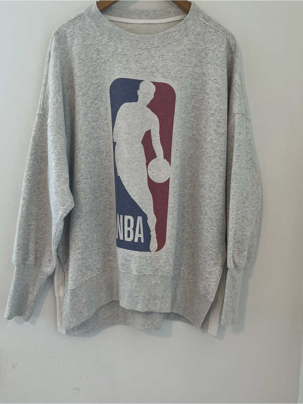 Abercrombie & Fitch Grey Crewneck with Red & Blue NBA Logo